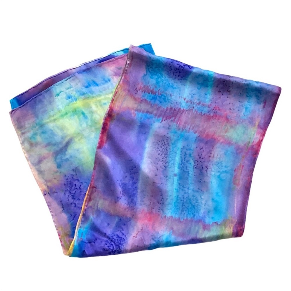 Tie Dyed Silk Rectangular Scarf - image 4